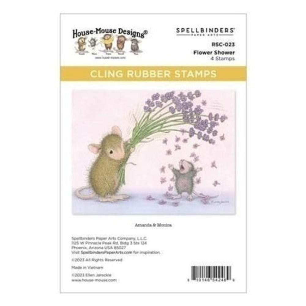House Mouse Cling Rubber Stamp-Flower Shower